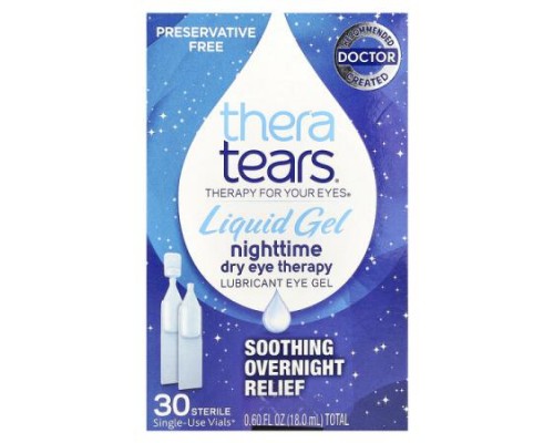 TheraTears, Nighttime Dry Eye Therapy, Lubricant Eye Gel, 30 Single-Use Vials TheraTears, Nighttime Dry Eye Therapy, Lubricant Eye Gel, 30 Single-Use Vials