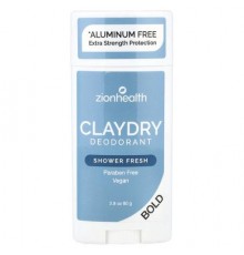Zion Health, Bold, ClayDry Deodorant, Shower Fresh, 2.8 oz (80 g)