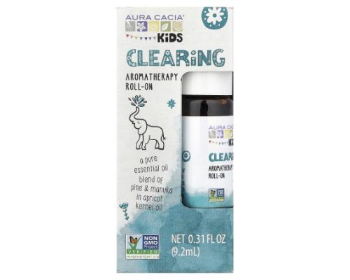 Aura Cacia, Kids, Aromatherapy Roll-On, Clearing, 0.31 fl oz (9.2 ml) Aura Cacia, Kids, Aromatherapy Roll-On, Clearing, 0.31 fl oz (9.2 ml)