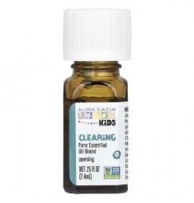 Aura Cacia, Kids, Pure Essential Oil Blend, Clearing, 0.25 fl oz (7.4 ml)