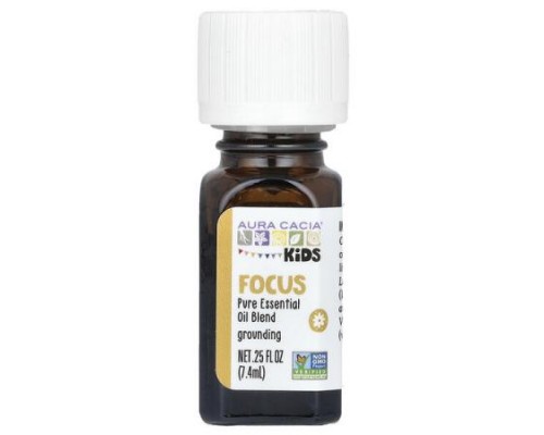Aura Cacia, Kids, Pure Essential Oil Blend, Focus, 0.25 fl oz (7.4 ml) Aura Cacia, Kids, Pure Essential Oil Blend, Focus, 0.25 fl oz (7.4 ml)