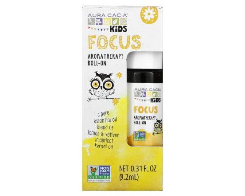 Aura Cacia, Kids, Aromatherapy Roll-On, Focus, 0.31 fl oz (9.2 ml) Aura Cacia, Kids, Aromatherapy Roll-On, Focus, 0.31 fl oz (9.2 ml)