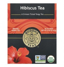 Buddha Teas, Organic Herbal Tea, Hibiscus, Caffeine Free, 18 Tea Bags, 0.96 oz (27 g)