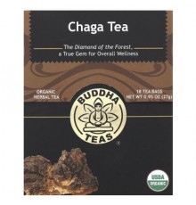 Buddha Teas, Organic Herbal Tea, Chaga, Caffeine Free , 18 Tea Bags, 0.95 oz (27 g)
