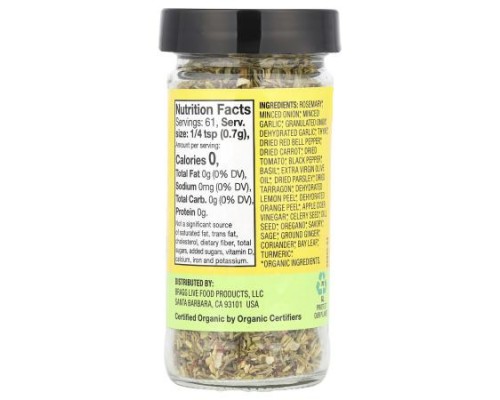 Bragg, Organic, Sprinkle 24 Herbs & Spices, Salt-Free Seasoning Blend , 1.5 oz (42 g) Bragg, Organic, Sprinkle 24 Herbs & Spices, Salt-Free Seasoning Blend , 1.5 oz (42 g)