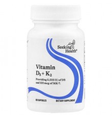 Seeking Health, Vitamin D3 + K2, 60 Capsules