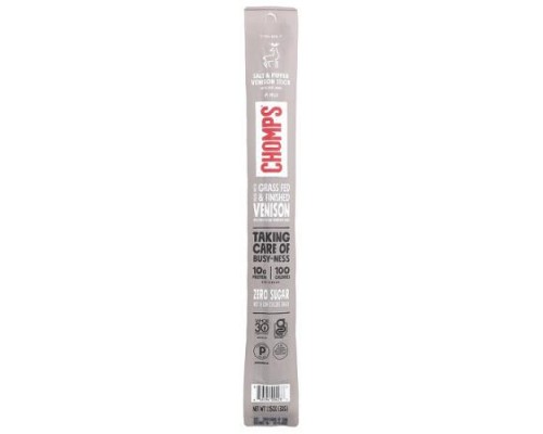 Chomps, Venison Stick with Beef Added, Mild, Salt & Pepper, 1.15 oz (32 g) Chomps, Venison Stick with Beef Added, Mild, Salt & Pepper, 1.15 oz (32 g)