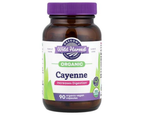 Oregon's Wild Harvest, Organic Cayenne, 90 Organic Vegan Capsules (500 mg per Capsule) Oregon's Wild Harvest, Organic Cayenne, 90 Organic Vegan Capsules (500 mg per Capsule)