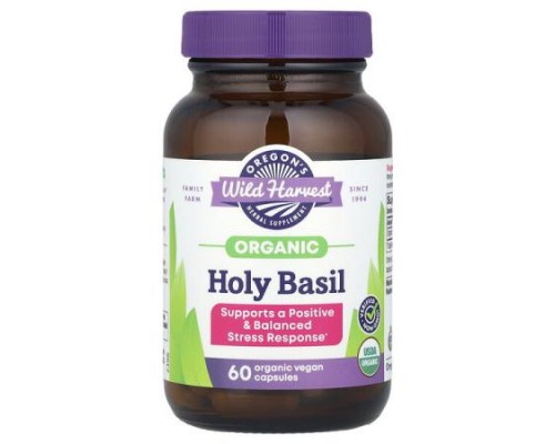 Oregon's Wild Harvest, Organic Holy Basil, 60 Vegan Capsules (400 mg per Capsule)