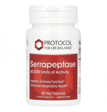 Protocol for Life Balance, Serrapeptase, 33 mg, 60 Veg Capsules