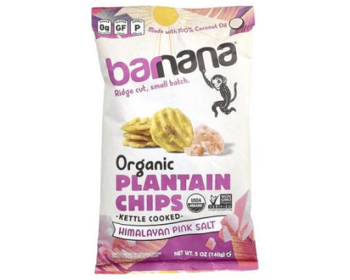 Barnana, Organic Plantain Chips, Himalayan Pink Salt, 5 oz (140 g) Barnana, Organic Plantain Chips, Himalayan Pink Salt, 5 oz (140 g)
