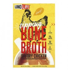 Lonolife, Sipping Bone Broth, Savory Chicken, 4 Single Serve Sticks, 0.56 oz (16 g) Each