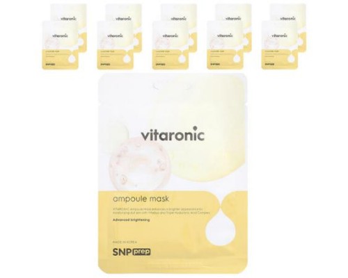 SNP, Vitaronic, Ampoule Beauty Sheet Mask, 10 Sheets, 0.84 fl oz (25 ml) Each