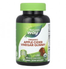 Nature's Way, Organic Apple Cider Vinegar Gummies, Apple, 60 Gummies (250 mg per Gummy)