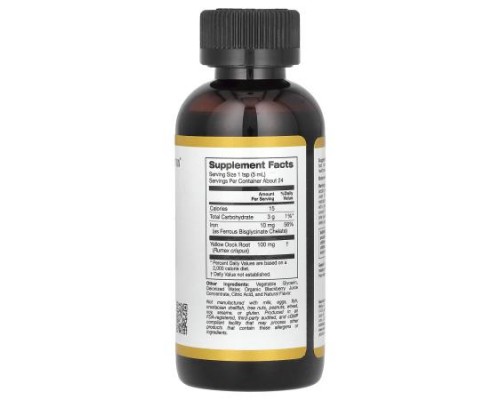 California Gold Nutrition, Iron, as Ferrous Bisglycinate Chelate and Yellow Dock Root, 4 fl oz (118 ml) California Gold Nutrition, Iron, as Ferrous Bisglycinate Chelate and Yellow Dock Root, 4 fl oz (118 ml)