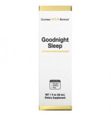 California Gold Nutrition, Goodnight Sleep with Proprietary Blend of Fresh Milky Oat Seed, Fresh St. John's Wort Flowering Herb, Fresh Skullcap Herb and Passion Flower Herb, 1 fl oz (30 ml)