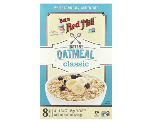 Bob's Red Mill, Instant Oatmeal Packets, Classic, 8 Packets, 1.23 oz (35 g) Each Bob's Red Mill, Instant Oatmeal Packets, Classic, 8 Packets, 1.23 oz (35 g) Each