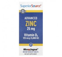 Superior Source, Advanced Zinc, Vitamin D3, 60 MicroLingual® Instant Dissolve Tablets
