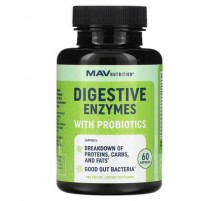MAV Nutrition, Digestive Enzymes with Probiotics, 60 Capsules