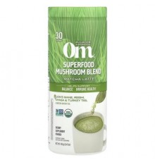 Om Mushrooms, Superfood Mushroom Blend, Matcha Latte , 8.47 oz (240 g)