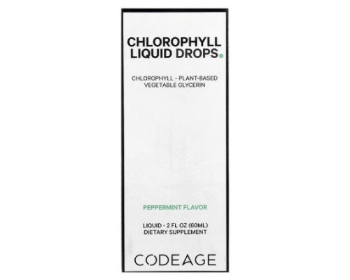 Codeage, Chlorophyll Liquid Drops, Peppermint, 2 fl oz (60 ml) Codeage, Chlorophyll Liquid Drops, Peppermint, 2 fl oz (60 ml)