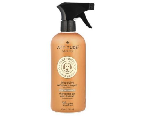 ATTITUDE, Furry Friends Natural Pet Care™, Deodorizing Waterless Shampoo, Lavender, 16 fl oz (473 ml) ATTITUDE, Furry Friends Natural Pet Care™, Deodorizing Waterless Shampoo, Lavender, 16 fl oz (473 ml)