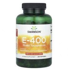 Swanson, Vitamin E-400, Mixed Tocopherols, 400 IU (268 mg), 250 Softgels
