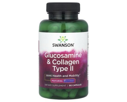 Swanson, Glucosamine & Collagen Type II, 90 Capsules Swanson, Glucosamine & Collagen Type II, 90 Capsules