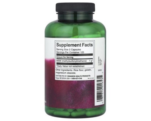 Swanson, MSM, 500 mg, 250 Capsules