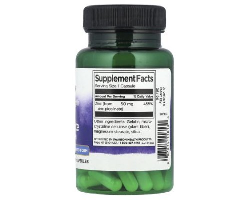 Swanson, Zinc Picolinate, Extra Strength , 50 mg, 60 Capsules