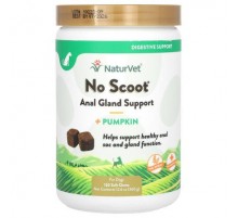 NaturVet, No Scoot, Anal Gland Support + Pumpkin, For Dogs, 120 Soft Chews, 12.6 oz (360 g)
