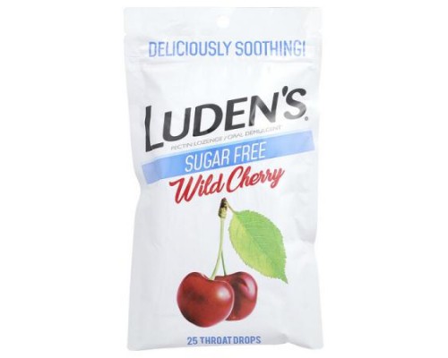 Luden's, Pectin Lozenge/Oral Demulcent, Sugar-Free, Wild Cherry, 25 Throat Drops Luden's, Pectin Lozenge/Oral Demulcent, Sugar-Free, Wild Cherry, 25 Throat Drops
