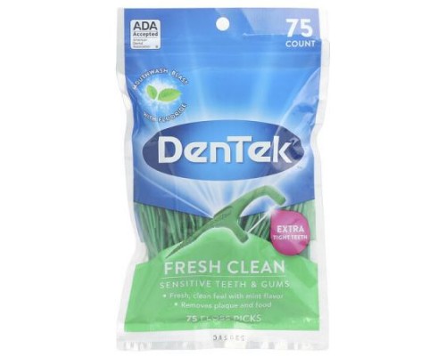 DenTek, Fresh Clean, Floss Picks, Mouthwash Blast, 75 Floss Picks DenTek, Fresh Clean, Floss Picks, Mouthwash Blast, 75 Floss Picks