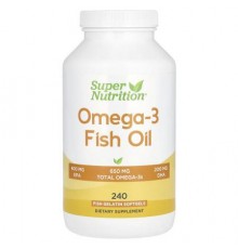 Super Nutrition, Omega-3 Fish Oil, Vivomega Triglyceride, 1,000 mg, 240 Fish Softgels