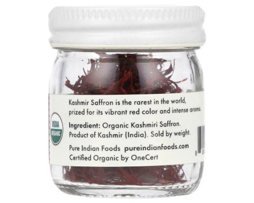 Pure Indian Foods, Organic Kashmiri Saffron, 2 g