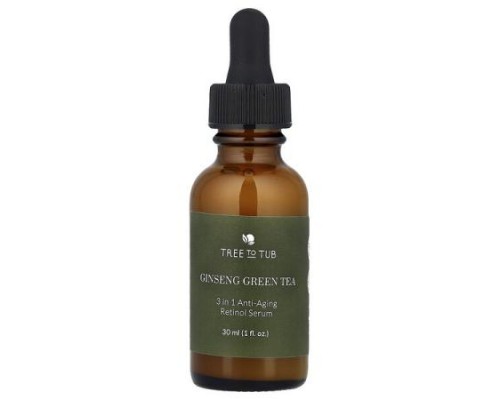 Tree To Tub, Ginseng Green Tea, 3-in-1 Anti-Aging Retinol Serum, 1 fl oz (30 ml) Tree To Tub, Ginseng Green Tea, 3-in-1 Anti-Aging Retinol Serum, 1 fl oz (30 ml)