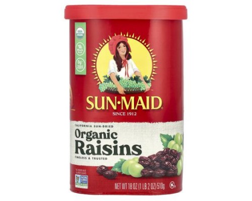 Sun-Maid, California Sun-Dried Organic Raisins, 18 oz (510 g)
