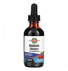 KAL, Melatonin Elderberry, Cherry, 2 fl oz (59 ml)