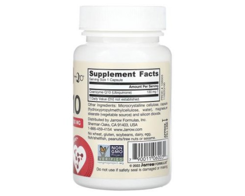 Jarrow Formulas, Co-Q10, 100 mg, 60 Veggie Capsules