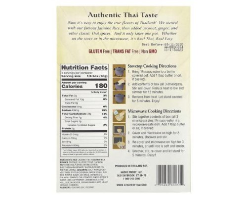 A Taste Of Thai, Coconut Ginger Rice, 7 oz (200 g) A Taste Of Thai, Coconut Ginger Rice, 7 oz (200 g)