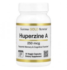California Gold Nutrition, Huperzine A,  250 mcg, 30 Veggie Capsules