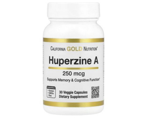 California Gold Nutrition, Huperzine A, 250 mcg, 30 Veggie Capsules California Gold Nutrition, Huperzine A, 250 mcg, 30 Veggie Capsules