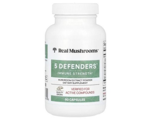 Real Mushrooms, 5 Defenders®, Mushroom Extract Powder, 90 Capsules Real Mushrooms, 5 Defenders®, Mushroom Extract Powder, 90 Capsules