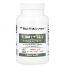 Real Mushrooms, Turkey Tail, Mushroom Extract Powder, 90 Capsules