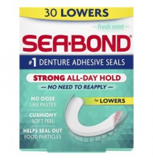 SeaBond, Denture Adhesive Seals, Fresh Mint, 30 Lowers