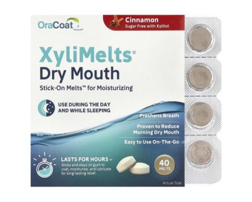 OraCoat, XyliMelts® Dry Mouth, Cinnamon, 40 Melts