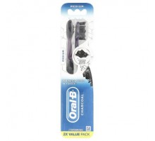 Oral-B, Charcoal Toothbrush, Medium, 3+ Years, 2 Toothbrushes