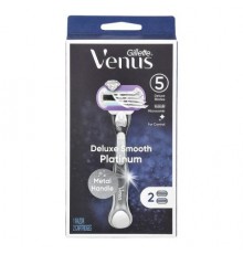 Gillette, Venus, Deluxe Smooth Platinum, 1 Razor, 2 Cartridges