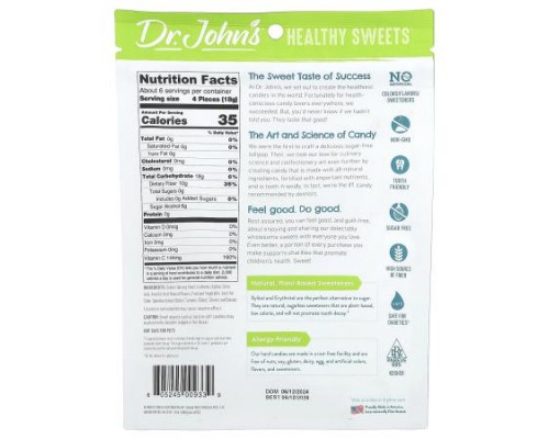 Dr. John's Healthy Sweets, Classic Fruit Hard Candy, Blue Raspberry, Cherry, Grape, Lemon, Lime, & Orange, 3.85 oz (109 g) Dr. John's Healthy Sweets, Classic Fruit Hard Candy, Blue Raspberry, Cherry, Grape, Lemon, Lime, & Orange, 3.85 oz (109 g)