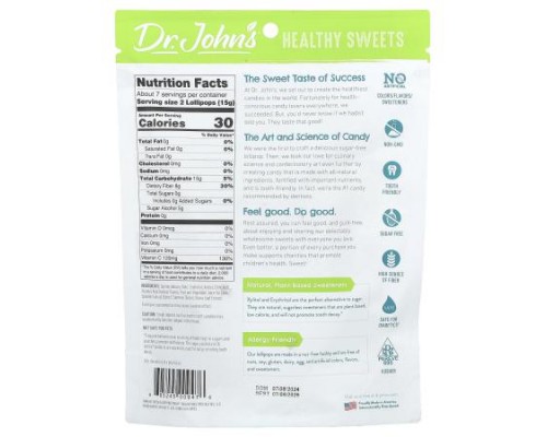 Dr. John's Healthy Sweets, Creamsicle Swirl Lollipops, Blackberry, Blue Raspberry, Orange, Peach, & Strawberry, Sugar Free, 3.85 oz (109 g) Dr. John's Healthy Sweets, Creamsicle Swirl Lollipops, Blackberry, Blue Raspberry, Orange, Peach, & Strawberry, Sugar Free, 3.85 oz (109 g)